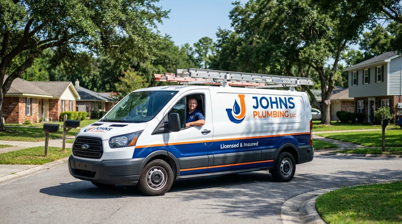 Johns Plumbing LLC service van in Youngwood, PA