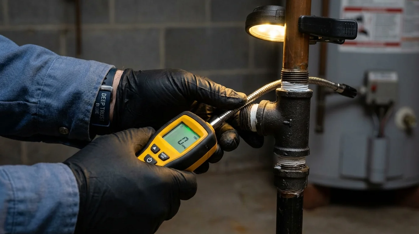Gas leak detection with electronic sniffer by Johns Plumbing LLC in Youngwood