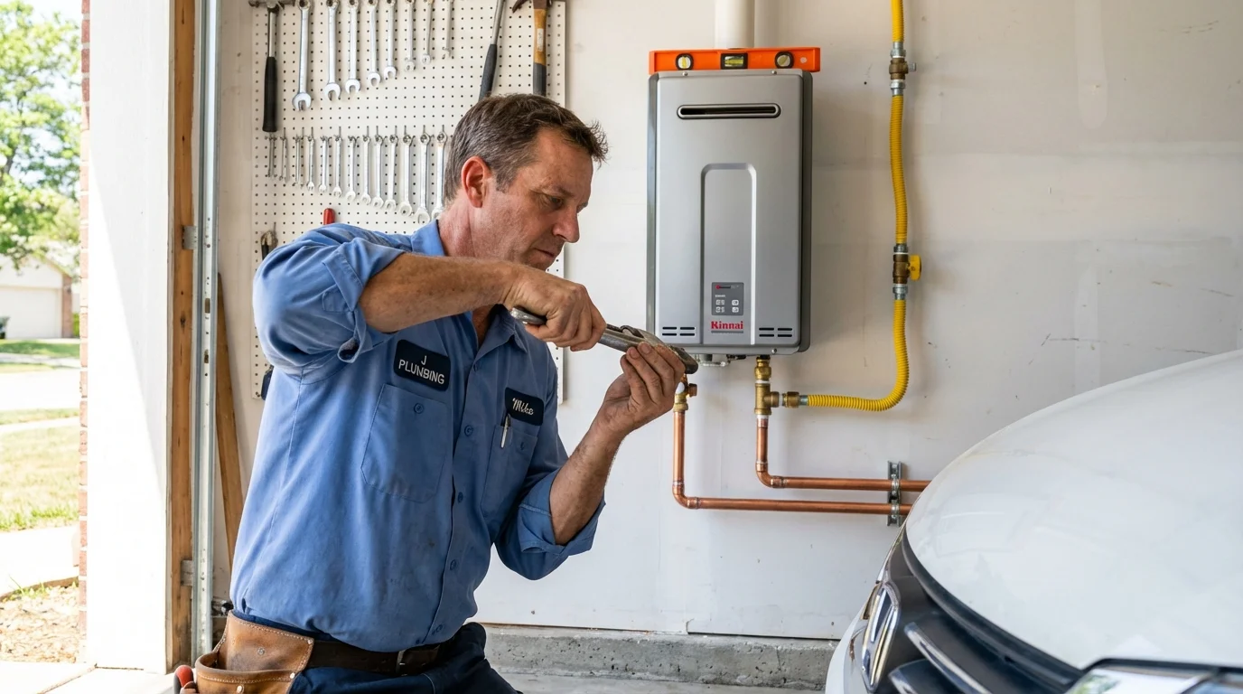 Tankless water heater installation by a Johns Plumbing LLC plumber in Youngwood